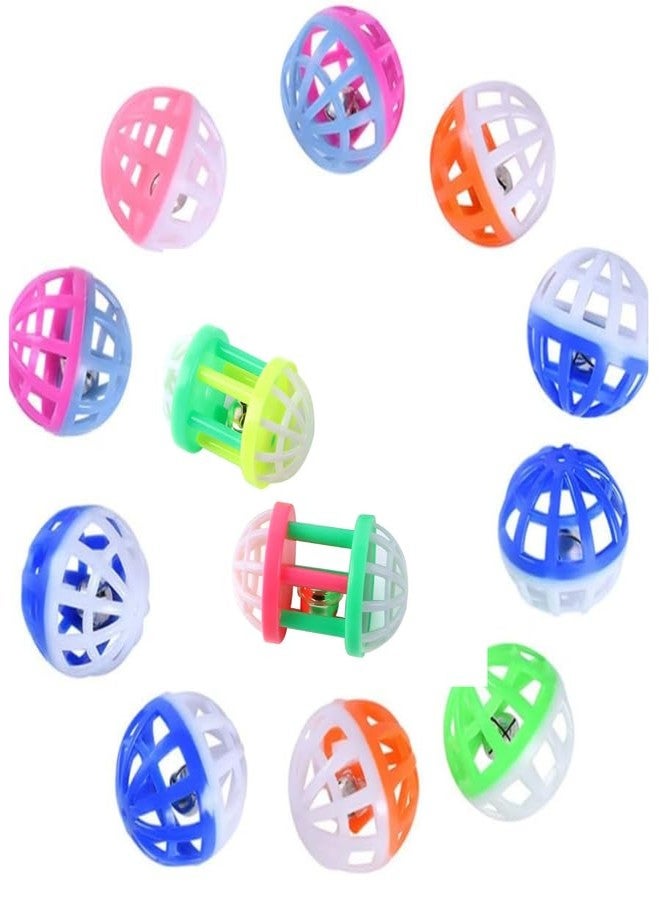 KittuPet Cat Toy Ball with Bell, Pet Toy Cat Bell Ball Cat Toy with Bell 2 pcs Jingle Bell and 6 Pcs Ball - Image 2